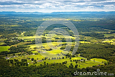 Aerial view of the Hudson Valley farm land Stock Photo