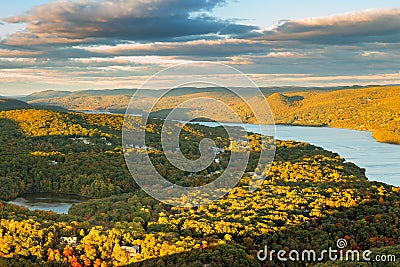 Aerial view of Hudson Valley Stock Photo