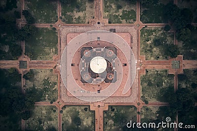 Aerial view of the Humayun`s Tomb in Delhi, India. Stock Photo