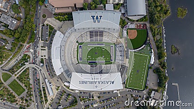 Aerial View Of Husky Stadium On The Campus Of The University Of Washington Editorial Stock Photo