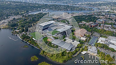 Aerial View Of Husky Stadium On The Campus Of The University Of Washington Editorial Stock Photo