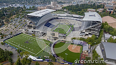 Aerial View Of Husky Stadium On The Campus Of The University Of Washington Editorial Stock Photo