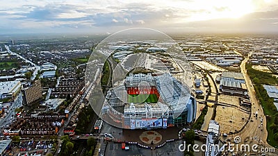 Aerial View of Iconic Manchester United Stadium Arena Old Trafford Editorial Stock Photo