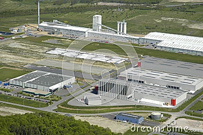 Aerial view of an industrial area Stock Photo