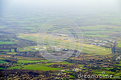 Aerial view of International Stansted Airport, London Stock Photo