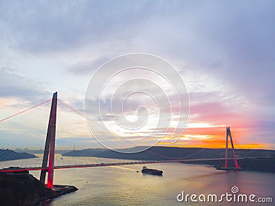 Aerial View Of Istanbul Bosphorus Bridge Yavuz Sultan Selim Editorial Stock Photo