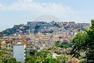 aerial view of italian city naples from the top of capodimonte hill....IMAGE Stock Photo