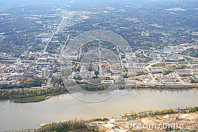 Aerial View of Jefferson City Missouri Stock Photo