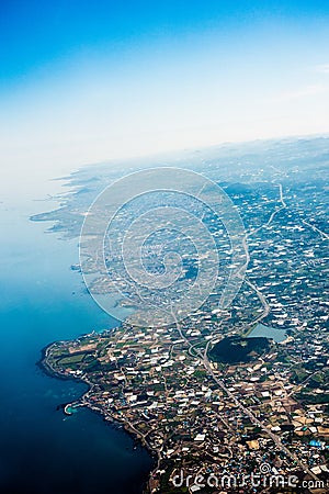 An aerial view of Jeju, an island in South Korea Stock Photo