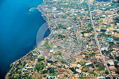 An aerial view of Jeju, an island in South Korea Stock Photo