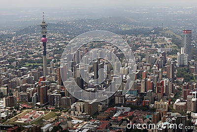 Aerial view of Johannesburg Stock Photo