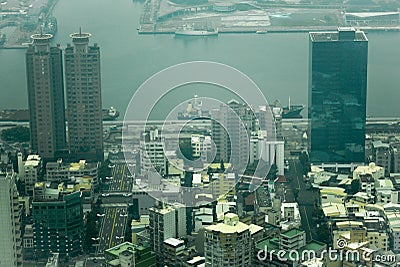 Aerial view of Kaohsiung City Editorial Stock Photo