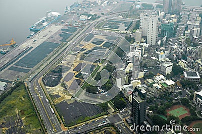 Aerial view of Kaohsiung City Editorial Stock Photo