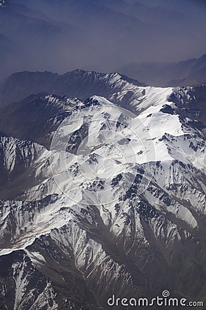 Aerial view of Karakoram mountains of Sinkiang, China Stock Photo