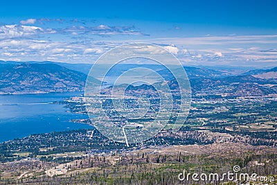 Aerial view of Kelowna, British Columbia Stock Photo