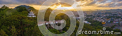 aerial view Khao Rang viewpoint landmark of Phuket city Stock Photo