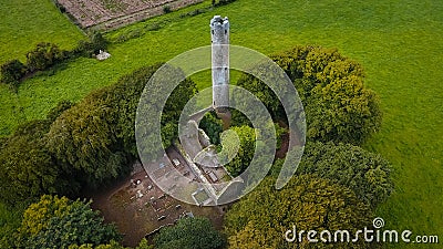 Aerial view. Kilree round tower. Kells. county Kilkenny. Ireland Stock Photo