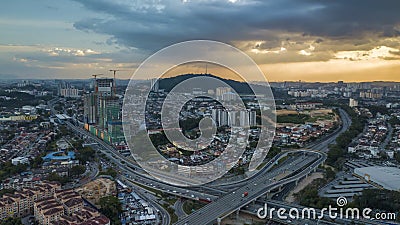 Aerial view of KL City suburb Stock Photo