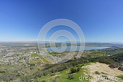 Aerial view of Lake Elsinore Stock Photo