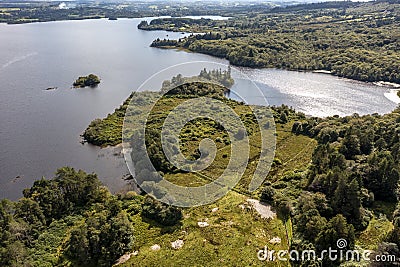 Aerial view of The Lake Eske in Donegal, Ireland. Stock Photo