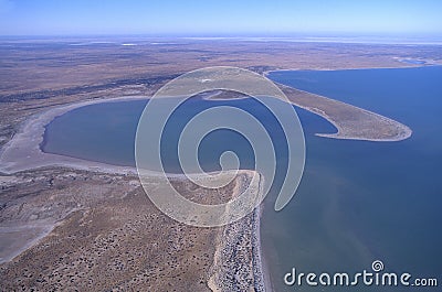 Aerial view of lake Eyre South Australia Stock Photo