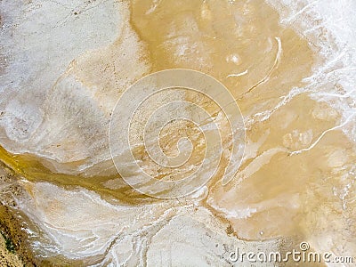 Aerial view of Lake Tuz, Tuz Golu. Salt Lake. White salt water. It is the second largest lake in Turkey Stock Photo