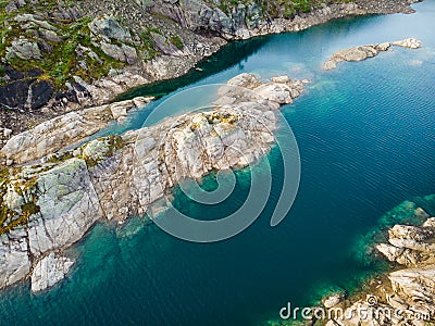 Aerial view. Lakes in mountains Norway Stock Photo
