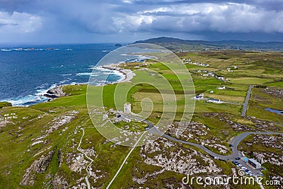 Aerial view of the landscape of Malin Head in Ireland Stock Photo