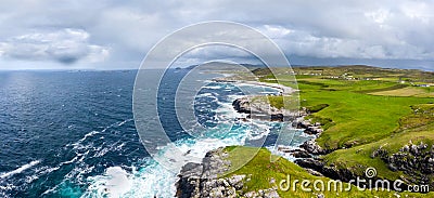 Aerial view of the landscape of Malin Head in Ireland Stock Photo