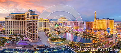 Aerial view of Las Vegas strip in Nevada Editorial Stock Photo