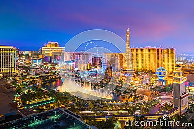 Aerial view of Las Vegas strip in Nevada Editorial Stock Photo