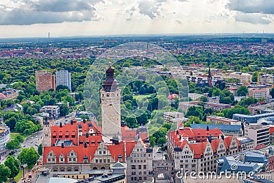 Aerial view of Leipzig, Germany Stock Photo
