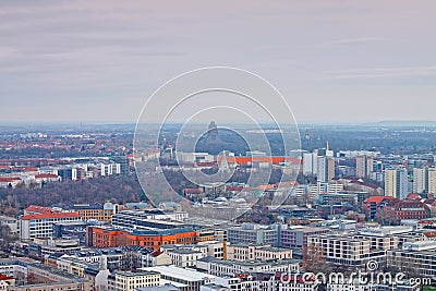 Aerial view of Leipzig. Germany Editorial Stock Photo