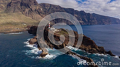 Aerial view of the lighthouse Teno on The Tenerife, Canary Islands Stock Photo