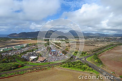 Aerial view of Lihue, Kauai, Hawaii Stock Photo