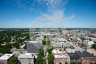 Aerial View of Lincoln, Nebraska Stock Photo