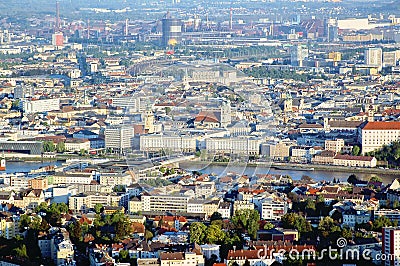 Aerial View of Linz Stock Photo