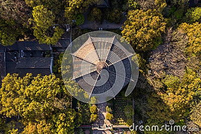 Aerial view of Liuheta Culture Park, Liuhe Tower in Hangzhou, China Stock Photo