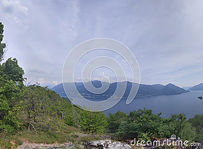 aerial view Locarno Lake, Switzerland Stock Photo