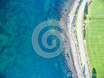 Aerial view of Loch Creran by the Loch Creran bridge Stock Photo