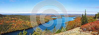 Aerial view of Long Pond in Acadia National Park Stock Photo