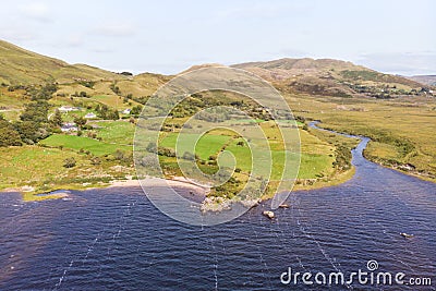 Aerial View of Lough Nafooey in Ireland Stock Photo