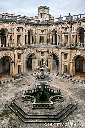 Main cloister of the Convent of Christ in Tomar, Portugal Stock Photo