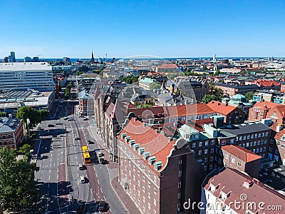 Aerial view Malmo city centre Editorial Stock Photo