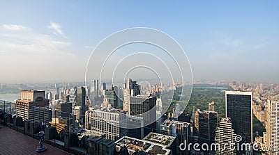Aerial View of Manhattan Stock Photo