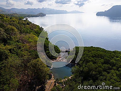 Aerial view of a Maquinit Hot Spring, Coron, Philippines Stock Photo