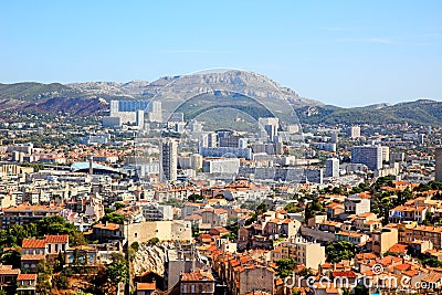 Aerial view of Marseille City Stock Photo