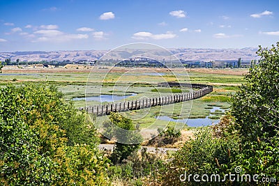 Aerial view of the marshes in Don Edwards wildlife refuge Stock Photo