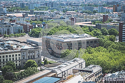 Aerial view of the Martin Gropius Bau in Berlin, Kreuzber Editorial Stock Photo