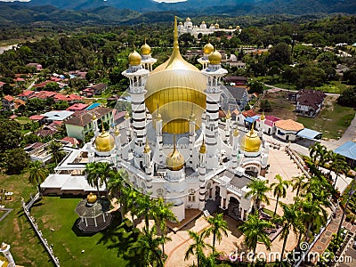 Aerial view of Masjid Ubudiah, Kuala Kangsar, Perak Stock Photo